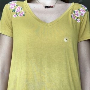 Yellow flowy top